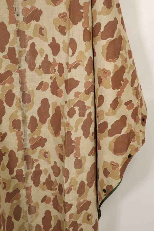 実物　1944年製　USMC フロッグスキン迷彩　ゴム引き　レインポンチョ　状態良い　中古品