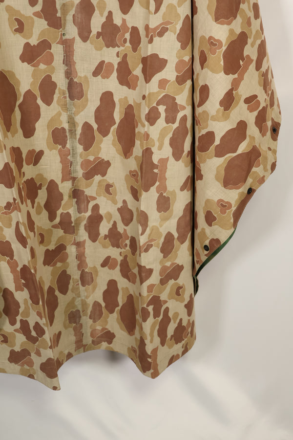 実物　1944年製　USMC フロッグスキン迷彩　ゴム引き　レインポンチョ　状態良い　中古品