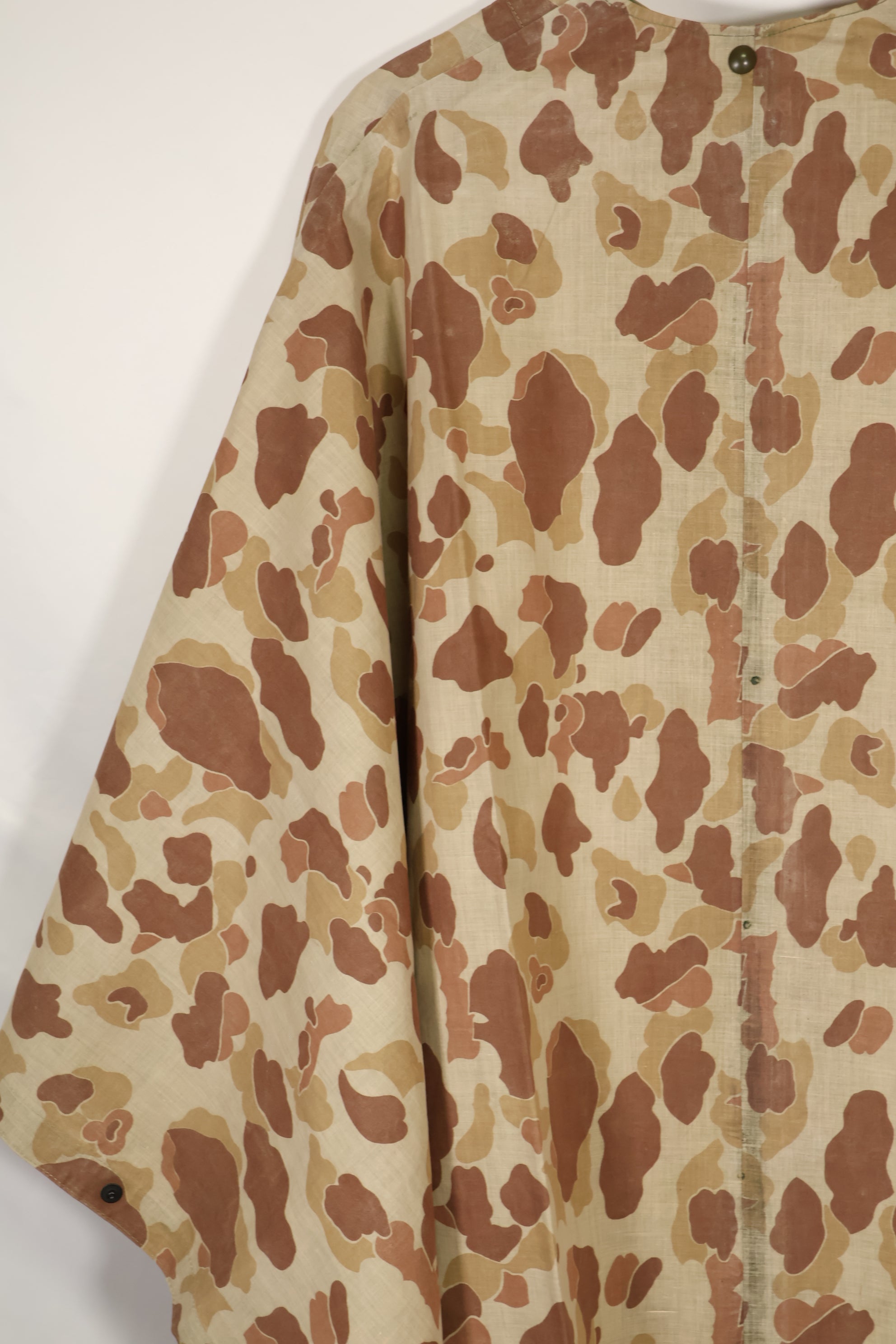 実物　1944年製　USMC フロッグスキン迷彩　ゴム引き　レインポンチョ　状態良い　中古品