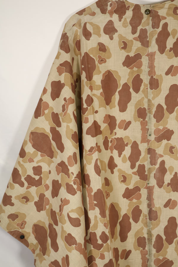 実物　1944年製　USMC フロッグスキン迷彩　ゴム引き　レインポンチョ　状態良い　中古品