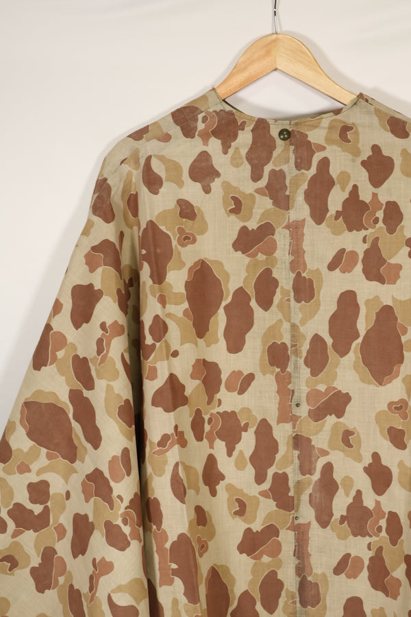 実物　1944年製　USMC フロッグスキン迷彩　ゴム引き　レインポンチョ　状態良い　中古品