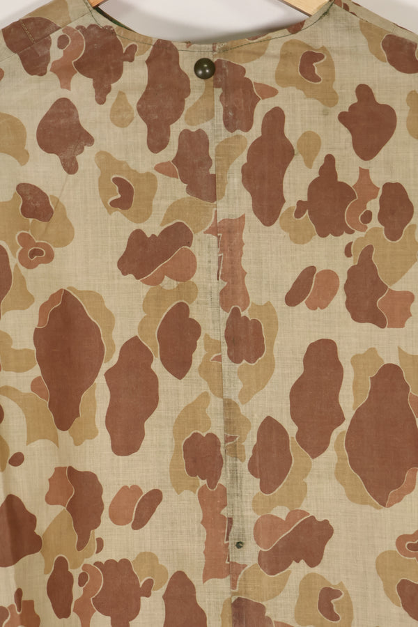 実物　1944年製　USMC フロッグスキン迷彩　ゴム引き　レインポンチョ　状態良い　中古品