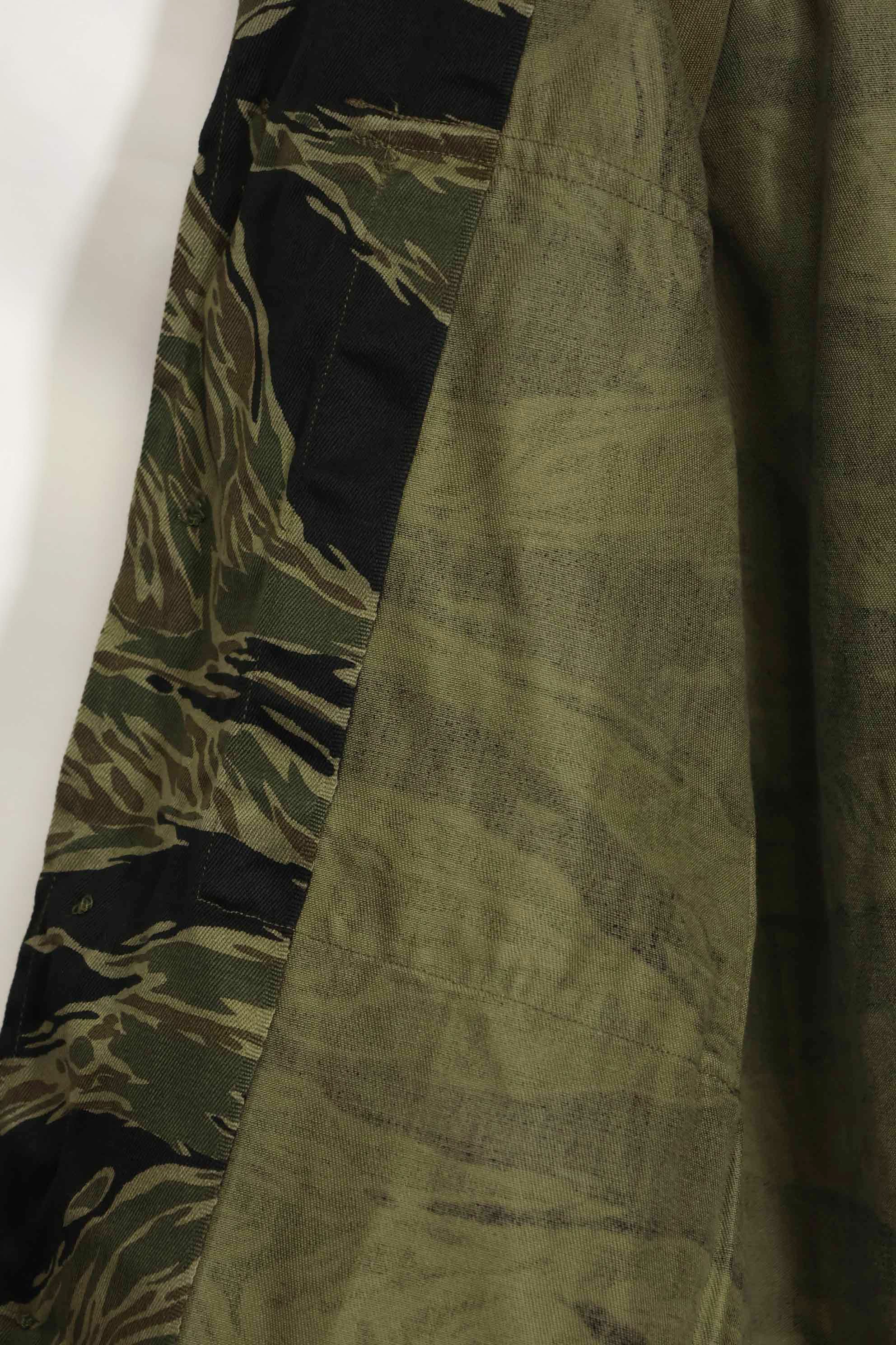 1960年代　ほぼデッドストック　シルバータイガー　タイガーストライプシャツ　US-M　状態良い　中古品