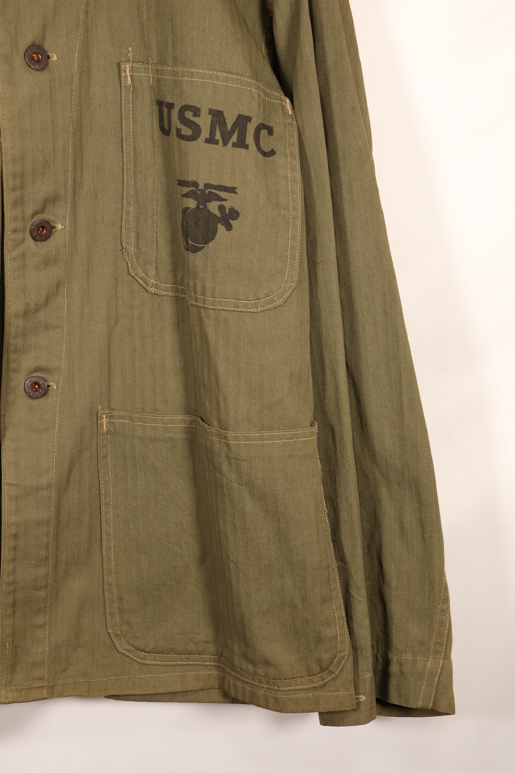 1940s USMC US Marine Corps P-41 HBT Utility Jacket in good used condition