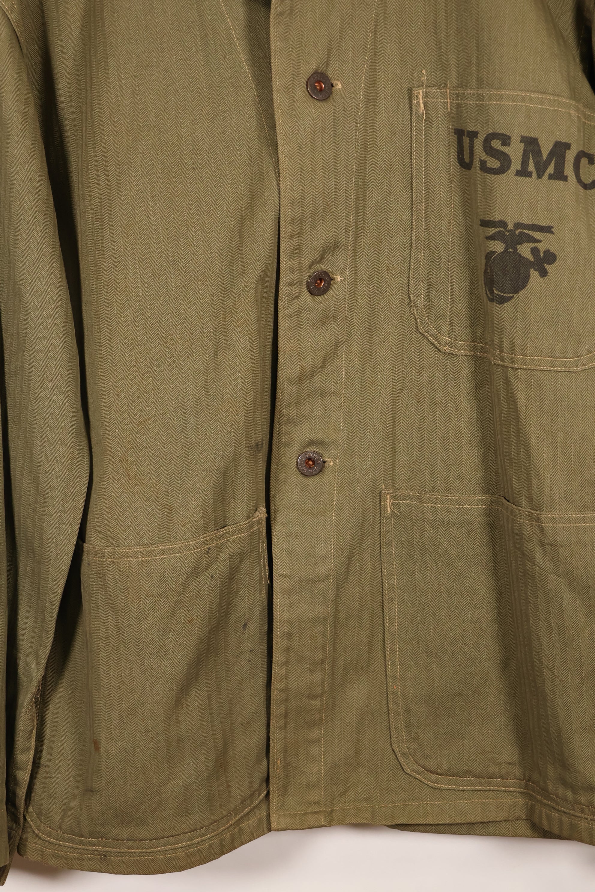 1940s USMC US Marine Corps P-41 HBT Utility Jacket in good used condition