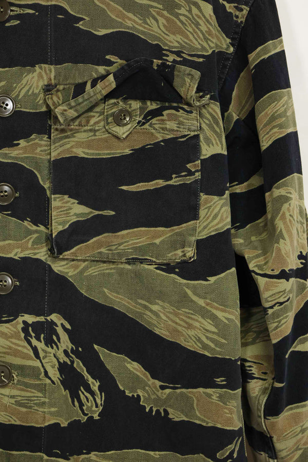 1960年代　ファットタイガー　タイガーストライプ　シャツ　Asian カット　中古品