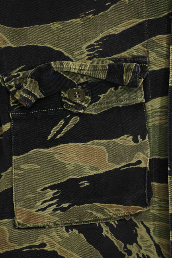 1960年代　ファットタイガー　タイガーストライプ　シャツ　Asian カット　中古品