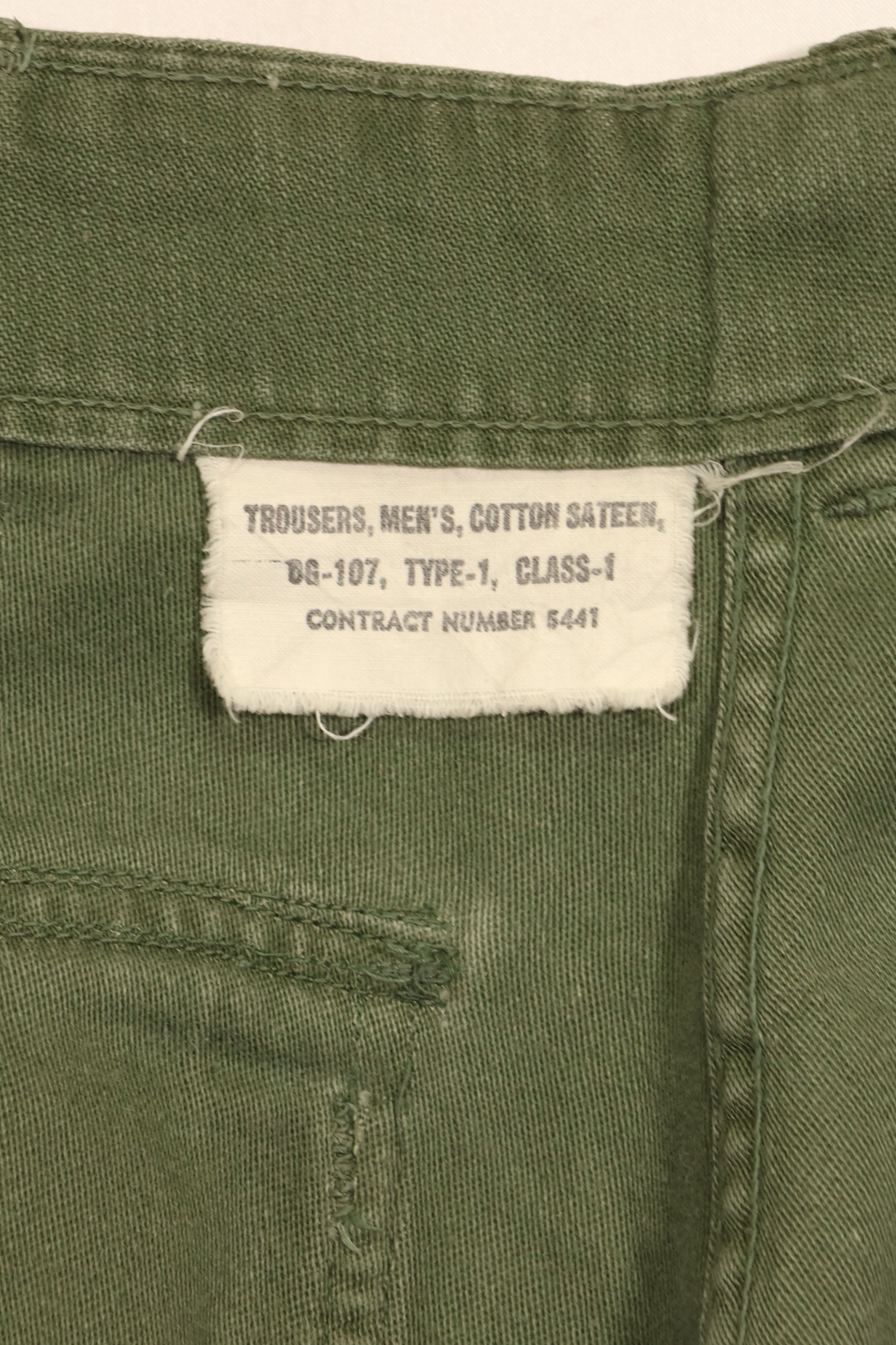1950's Lot TYPE 1 SMALL US Army OG-107 Utility Pants Baker Pants Used F