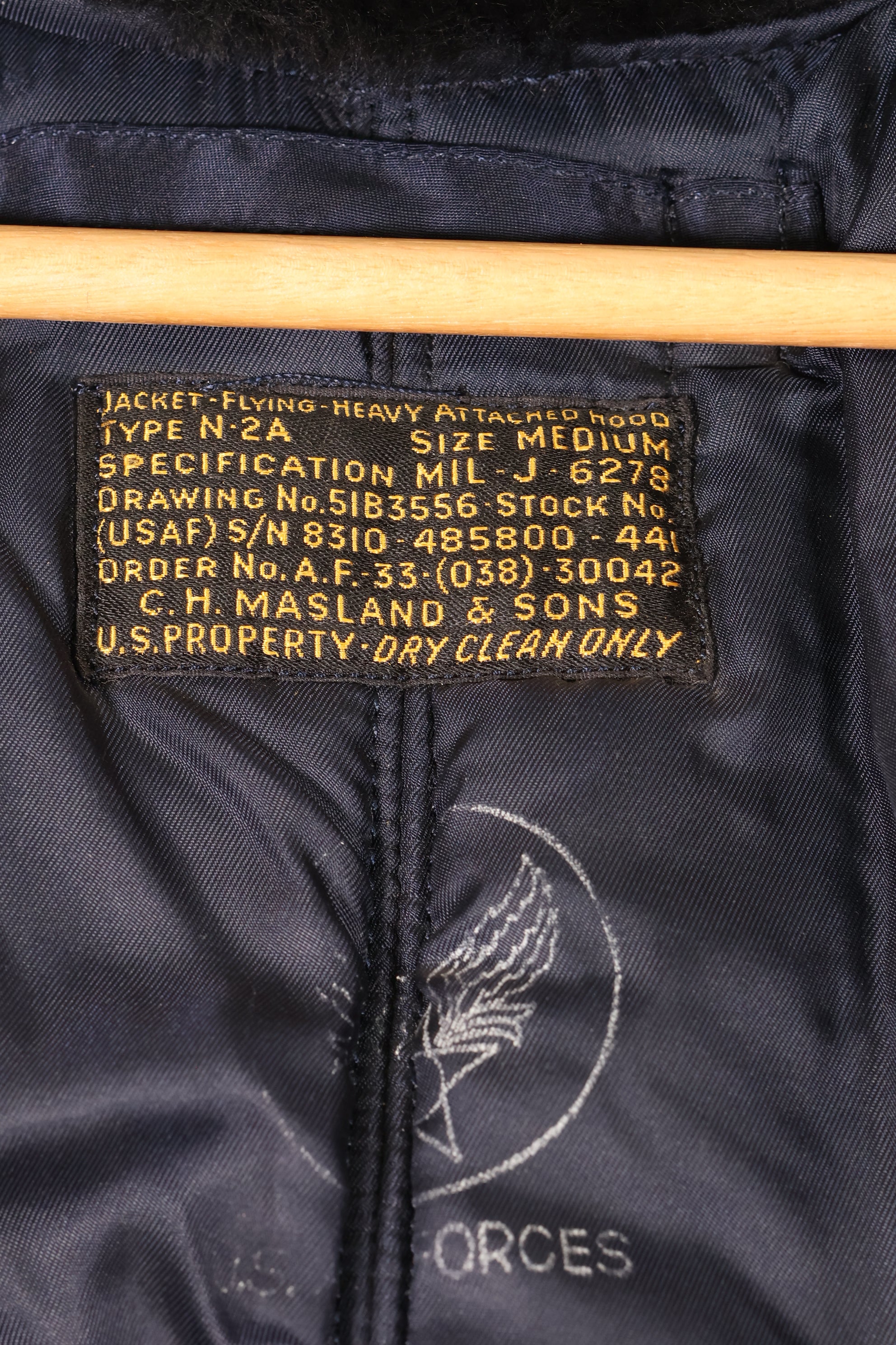 1950年代　MEDIUM　アメリカ空軍　USAF　N2-A　フライトジャケット　ヘビーゾーン　状態良い　中古品