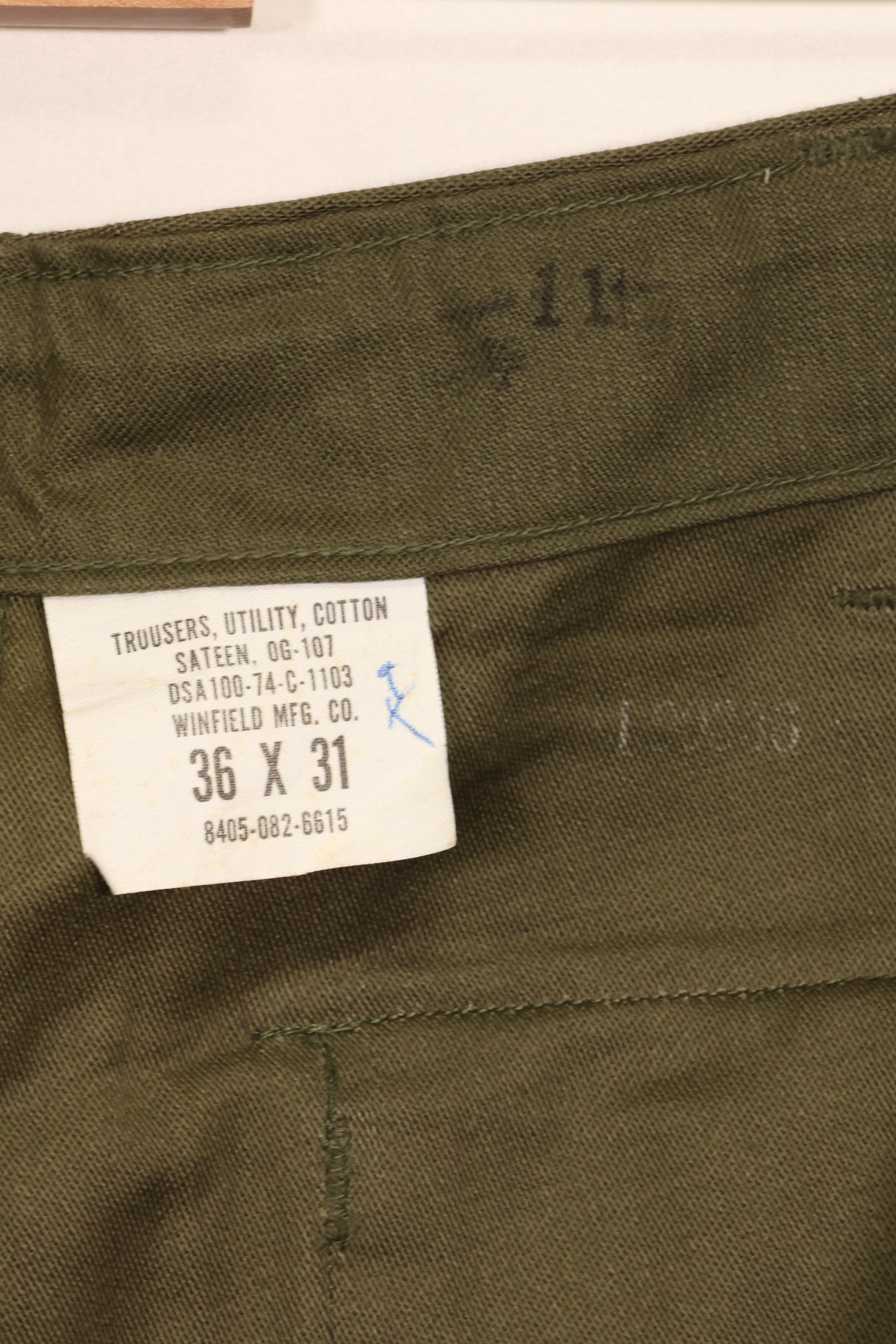 1974年会計　TYPE 3　36 x 31 アメリカ軍　OG-107 ユーティリティパンツ　ベイカーパンツ　中古品