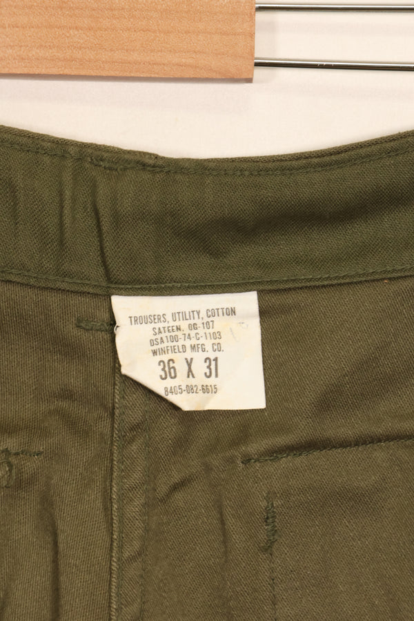 1974年会計　TYPE 3　36 x 31 アメリカ軍　OG-107 ユーティリティパンツ　ベイカーパンツ　中古品 B