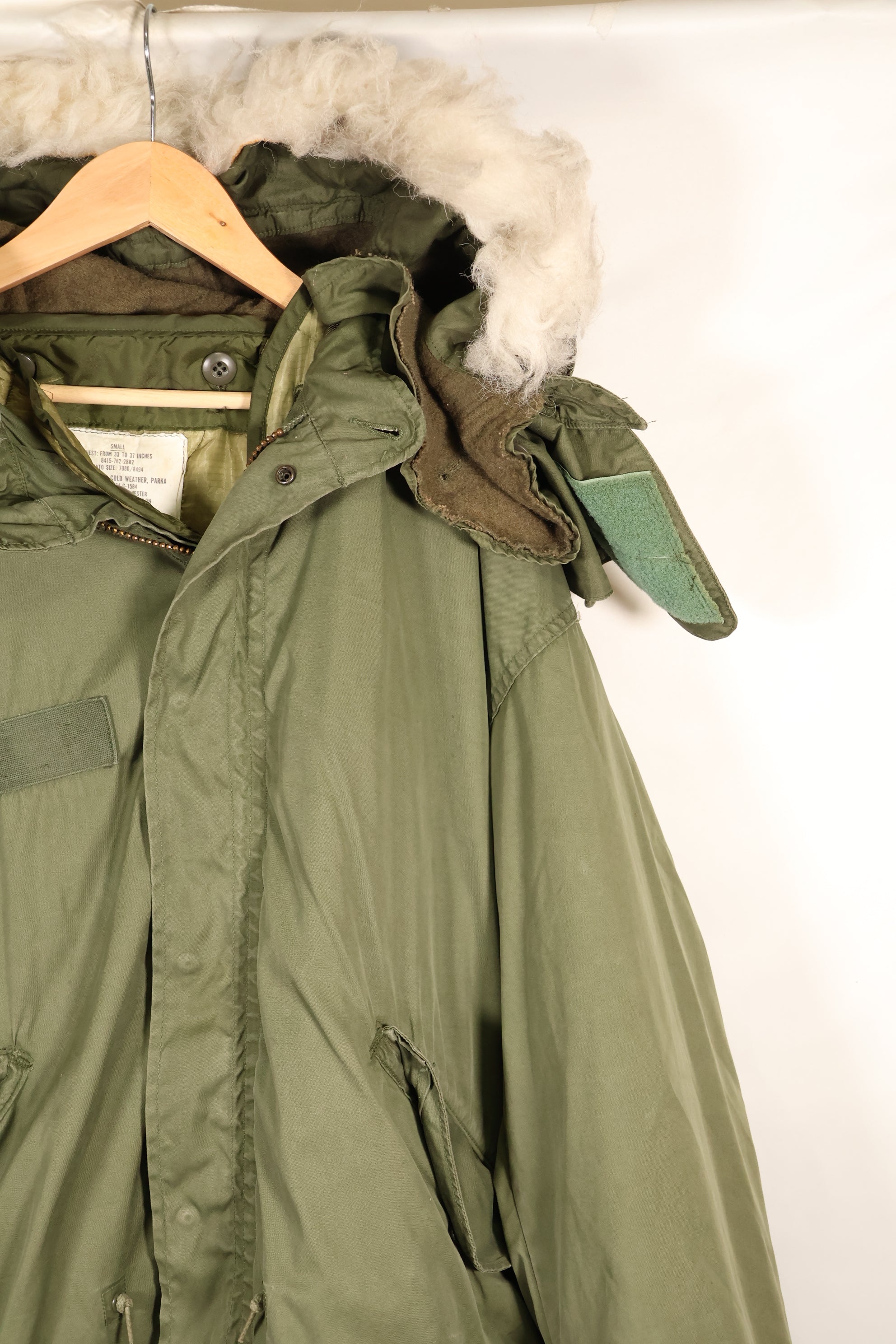 20 世纪 70 年代批量混合 M-R M65 野战派克大衣，鱼尾，黄铜拉链，二手。