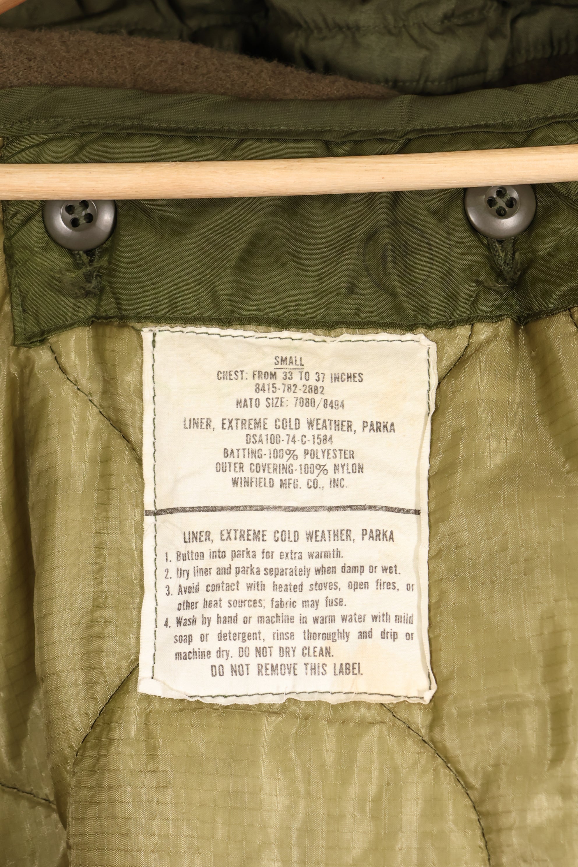 20 世纪 70 年代批量混合 M-R M65 野战派克大衣，鱼尾，黄铜拉链，二手。