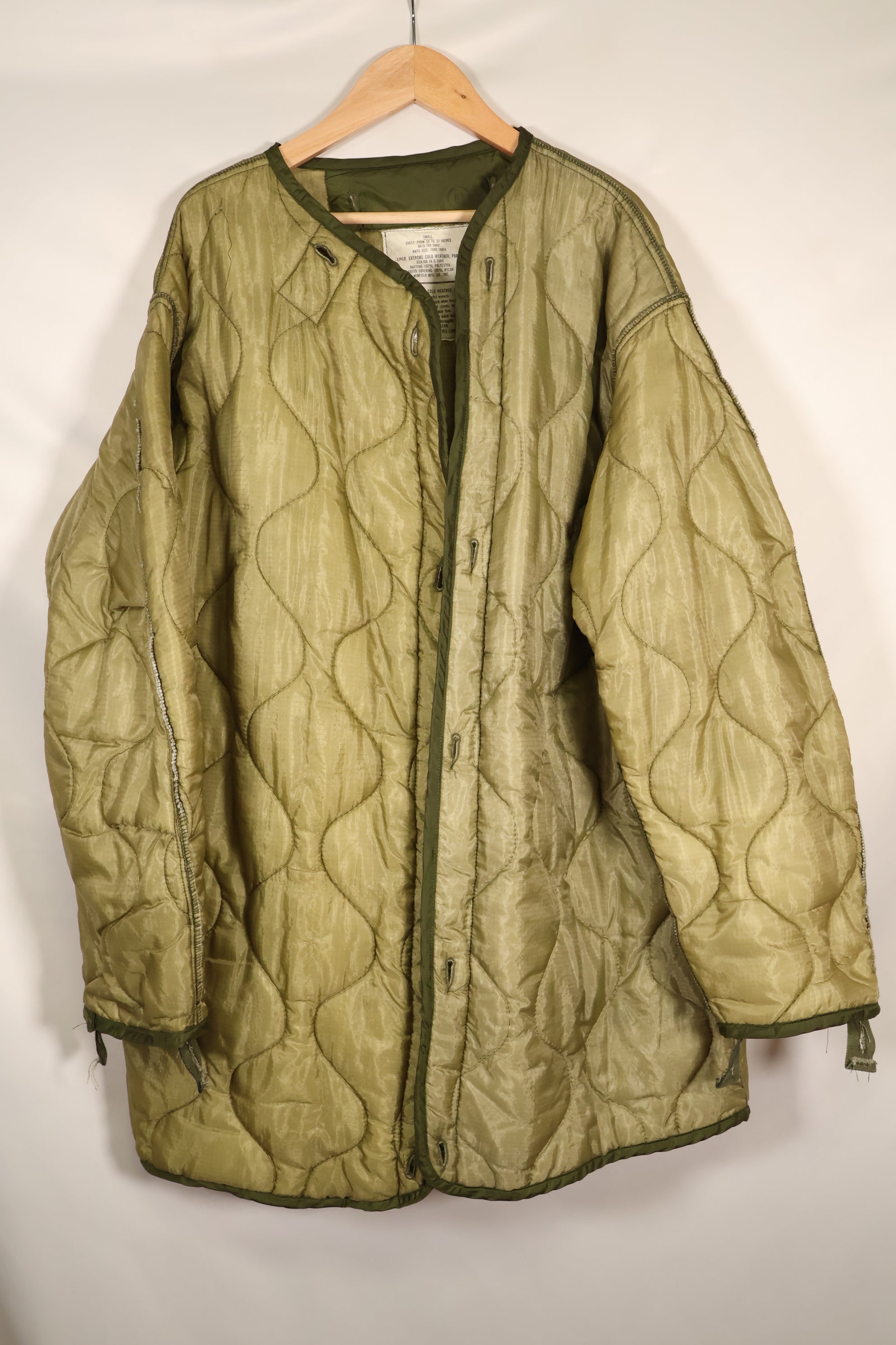 20 世纪 70 年代批量混合 M-R M65 野战派克大衣，鱼尾，黄铜拉链，二手。