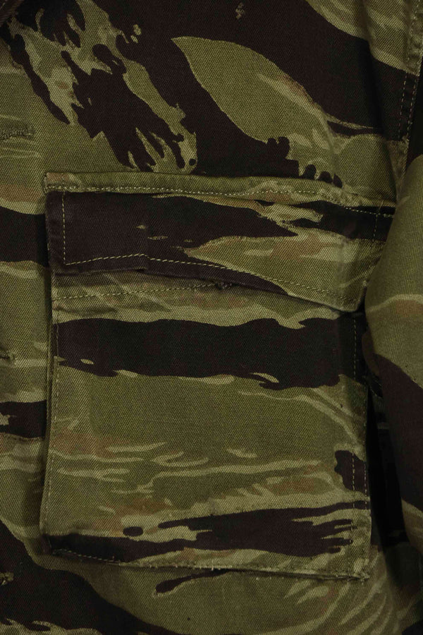 1960年代　クラシックパターン　タイガーストライプ　シャツ　Asian Cut 中古品