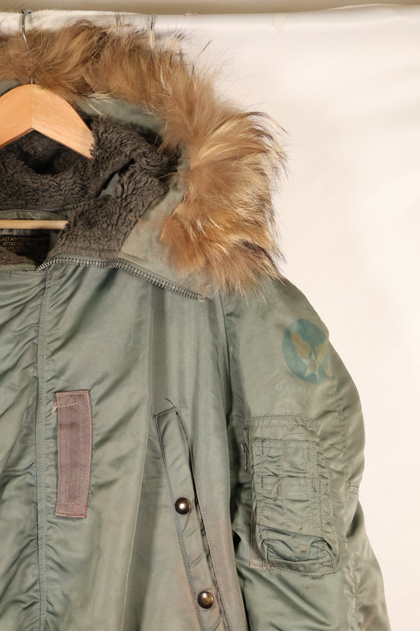 1950 年代大型美国空军美国空军 N3-B 飞行夹克，使用过，有钢印。