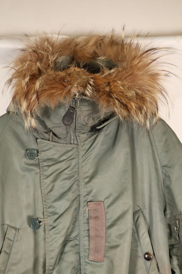 1950 年代大型美国空军美国空军 N3-B 飞行夹克，使用过，有钢印。