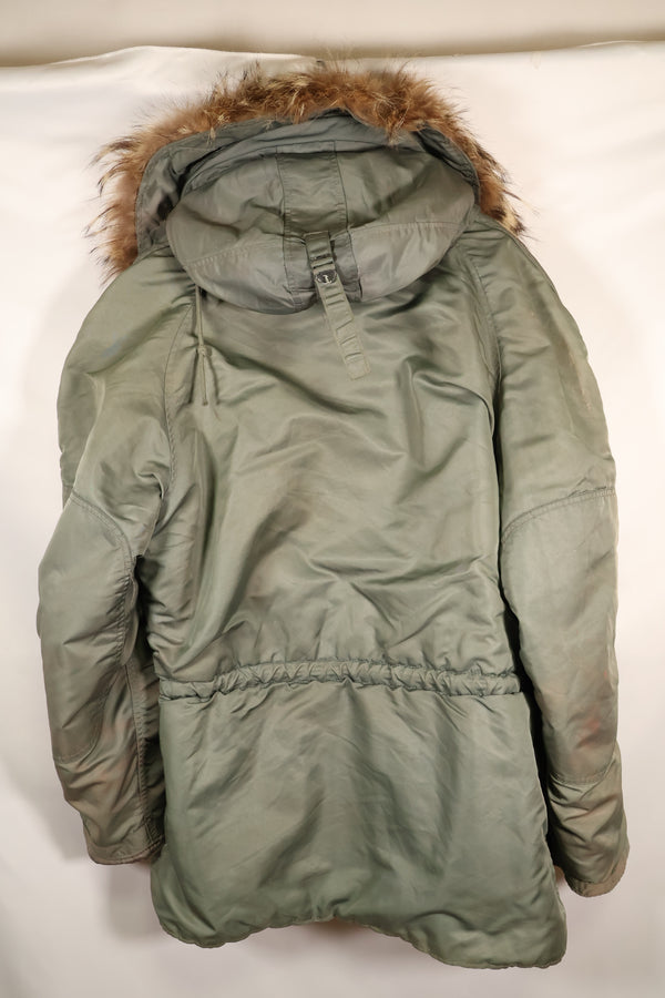 1950 年代大型美国空军美国空军 N3-B 飞行夹克，使用过，有钢印。