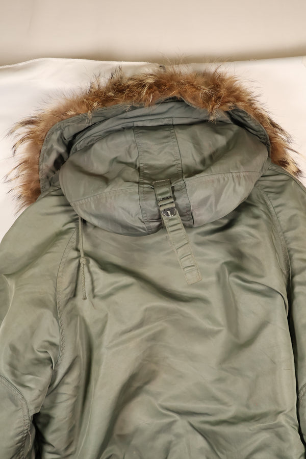 1950 年代大型美国空军美国空军 N3-B 飞行夹克，使用过，有钢印。