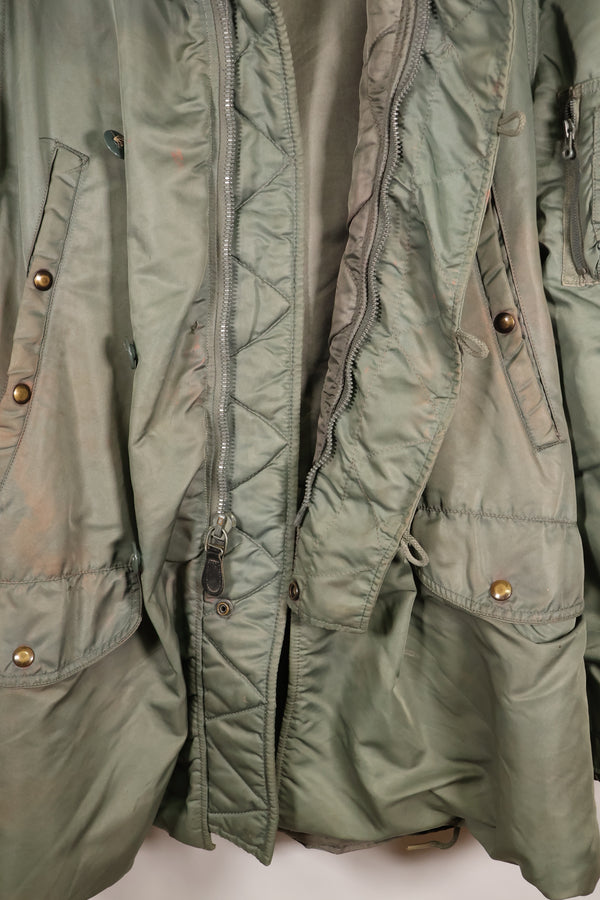 1950 年代大型美国空军美国空军 N3-B 飞行夹克，使用过，有钢印。