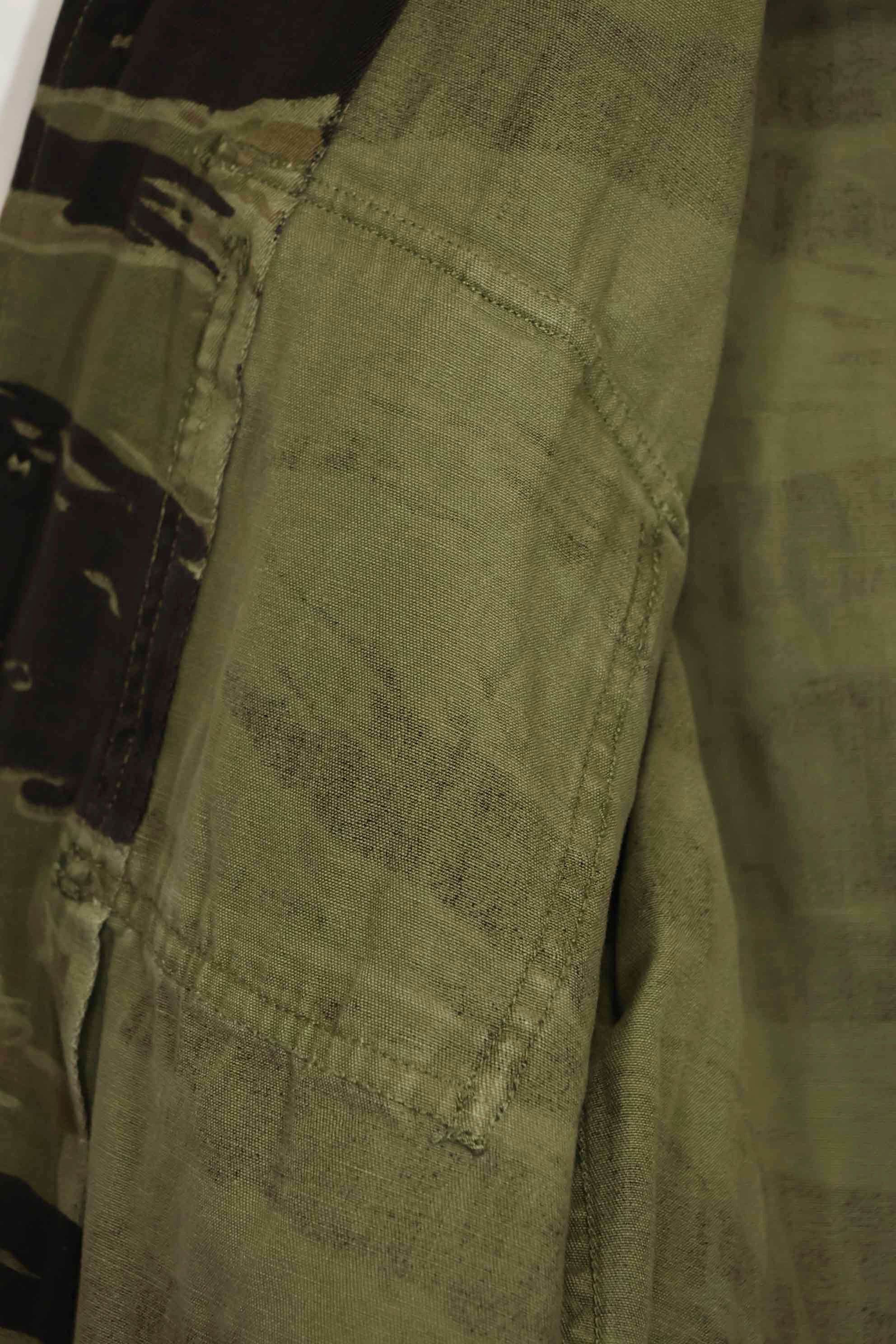 1960年代　クラシックパターン　タイガーストライプ　シャツ　Asian Cut 中古品