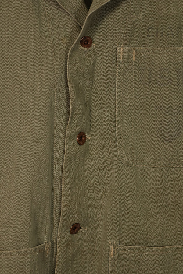 Real U.S. Marine Corps USMC M41 HBT Utility Jacket Used A