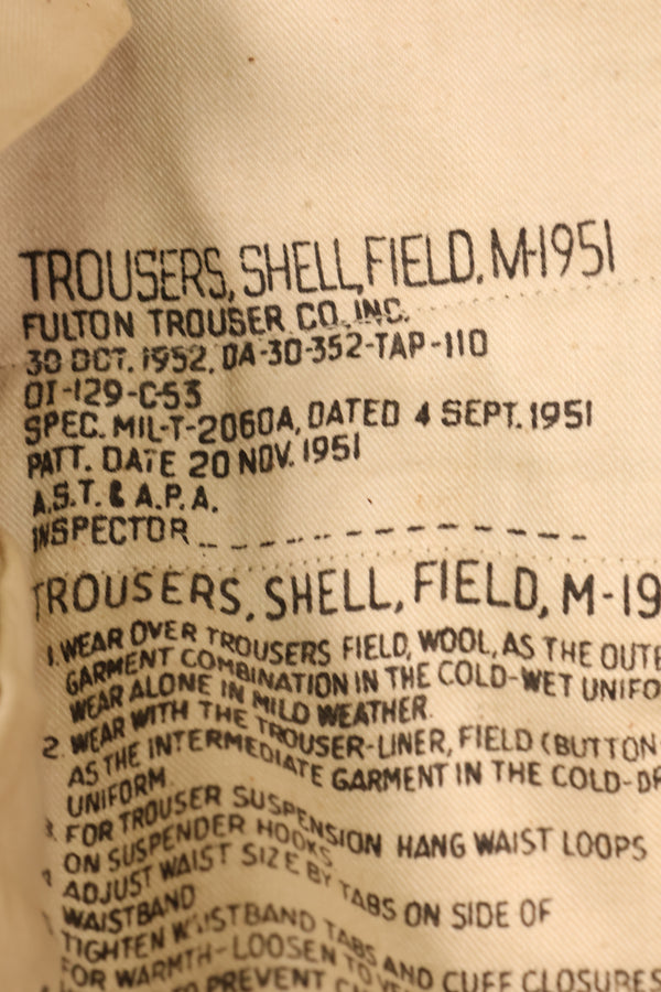 1951年契約　M-R　アメリカ陸軍　M-1951 フィールドパンツ　M51 パンツ　ほぼ未使用品　