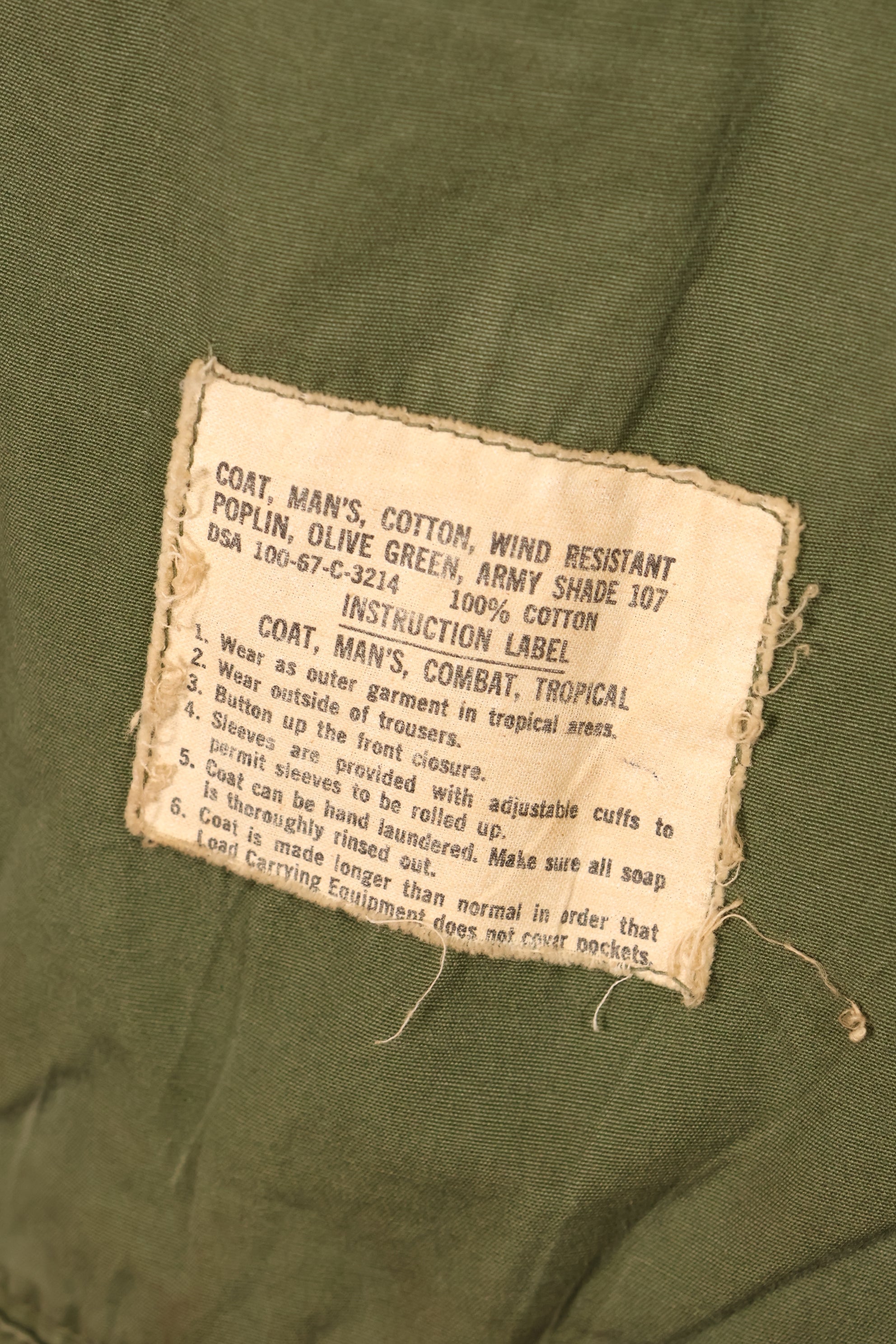 1967年契約　S-S　3rd Model ジャングルファティーグ　ジャケット　25歩兵師団パッチ　中古品