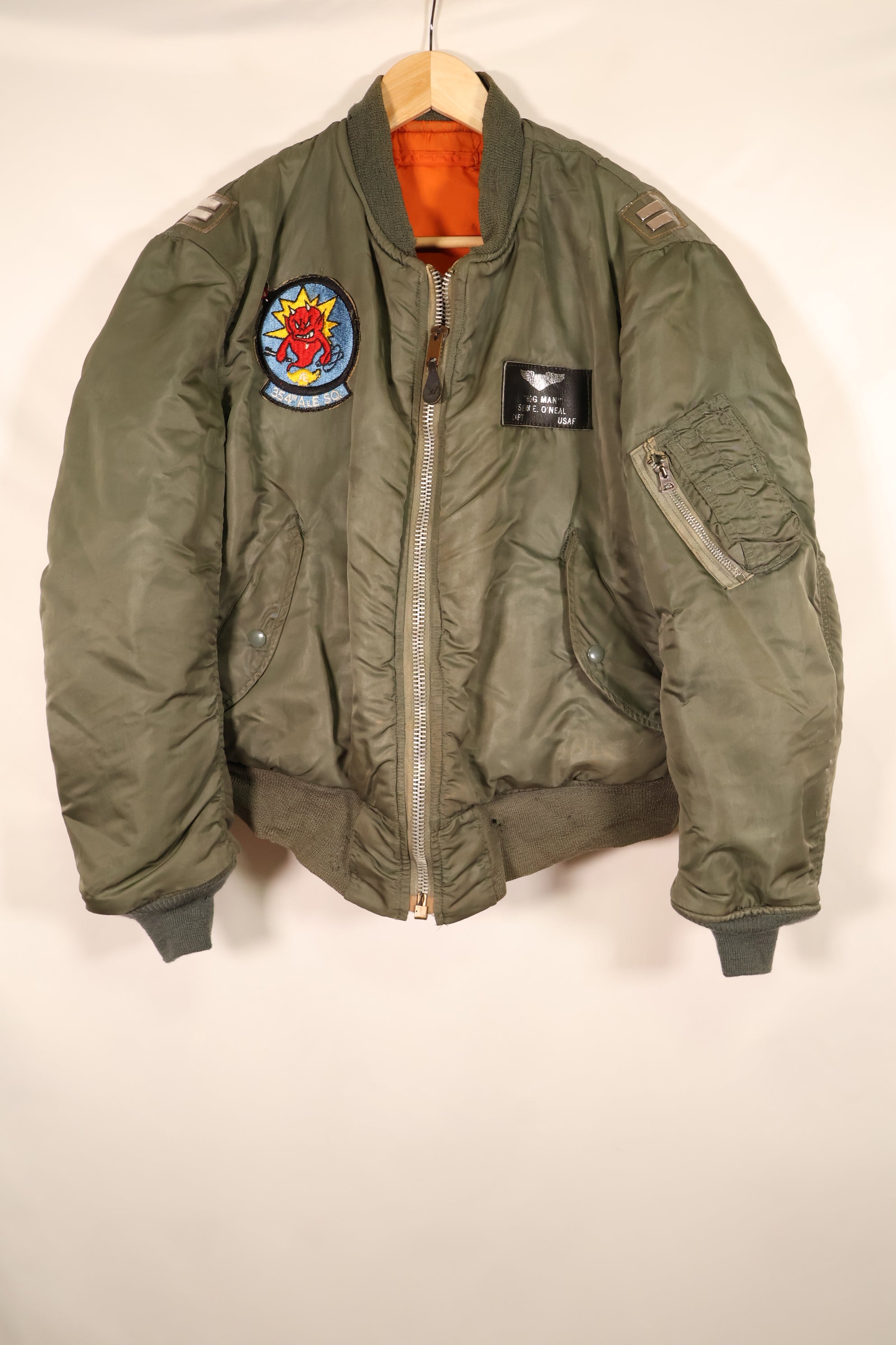 1970年契約　LARGE　アメリカ空軍　USAF　MA-1　フライトジャケット　パッチ初付　中古品