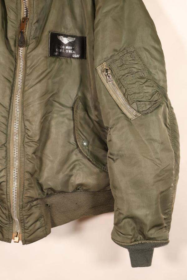 1970年契約　LARGE　アメリカ空軍　USAF　MA-1　フライトジャケット　パッチ初付　中古品