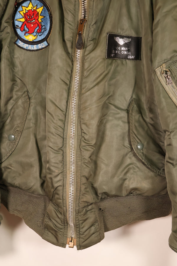 1970年契約　LARGE　アメリカ空軍　USAF　MA-1　フライトジャケット　パッチ初付　中古品