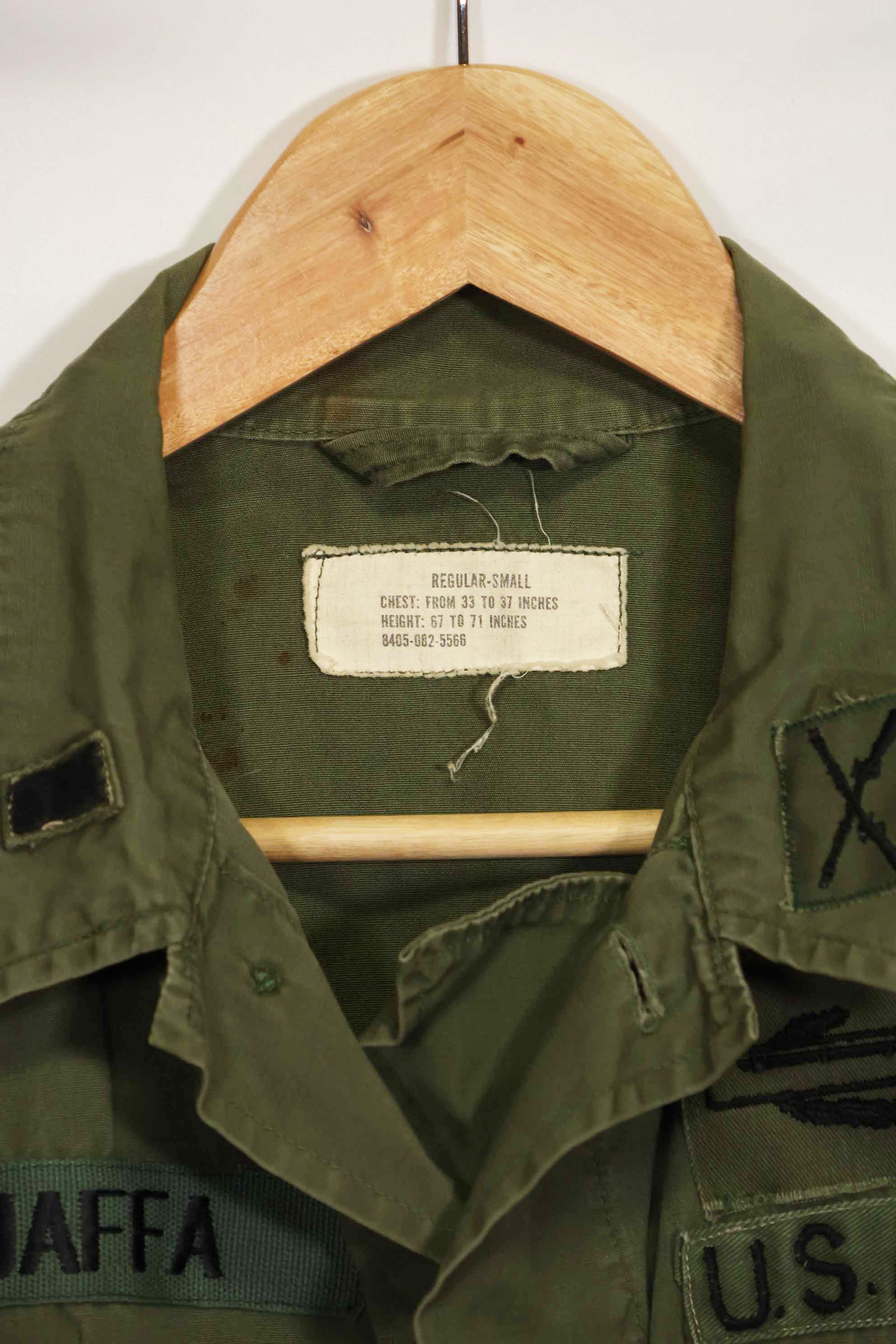 1965〜66年頃　2nd Model ジャングルファティーグ　ジャケット　S-R　パッチ付き　中古品