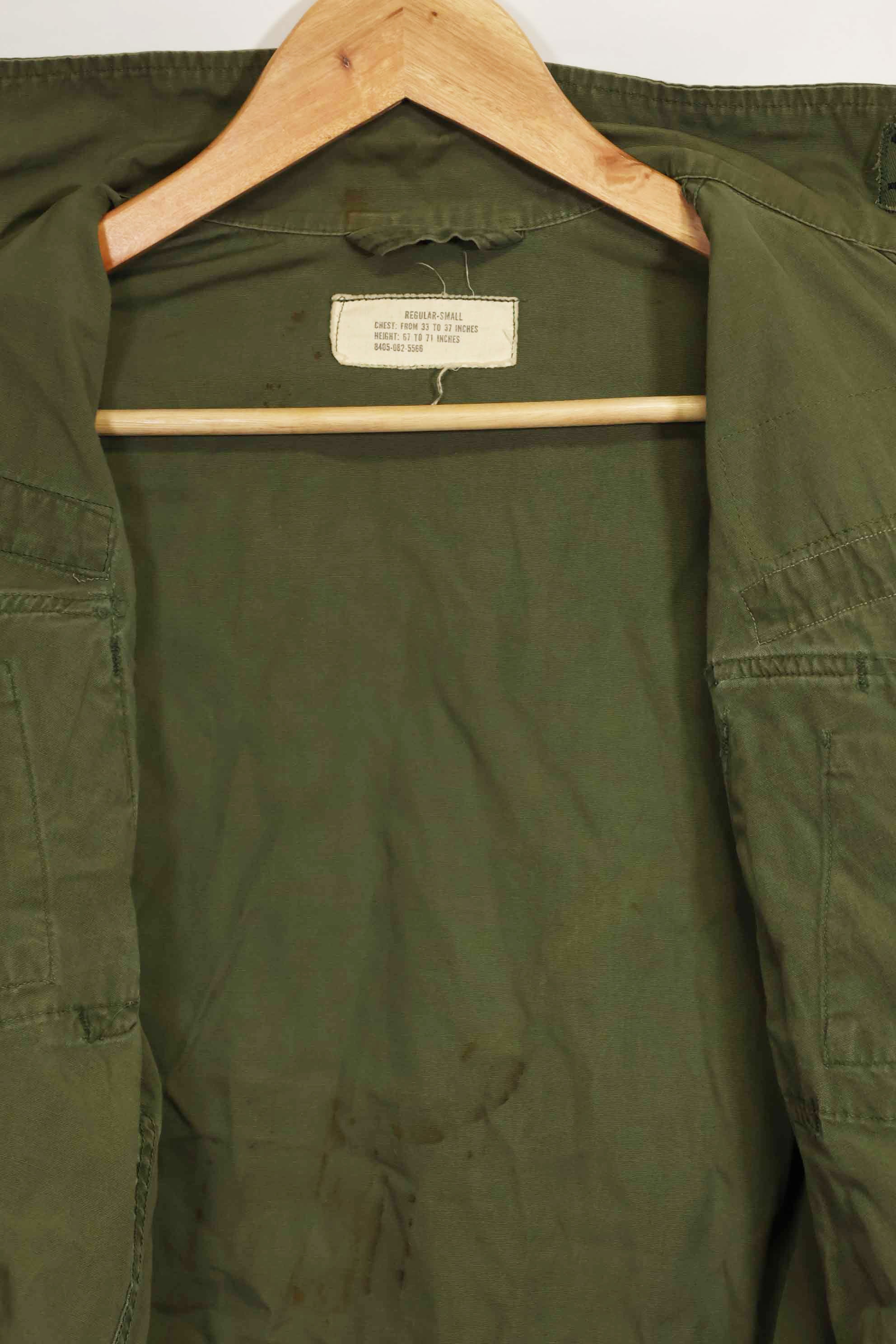 1965〜66年頃　2nd Model ジャングルファティーグ　ジャケット　S-R　パッチ付き　中古品