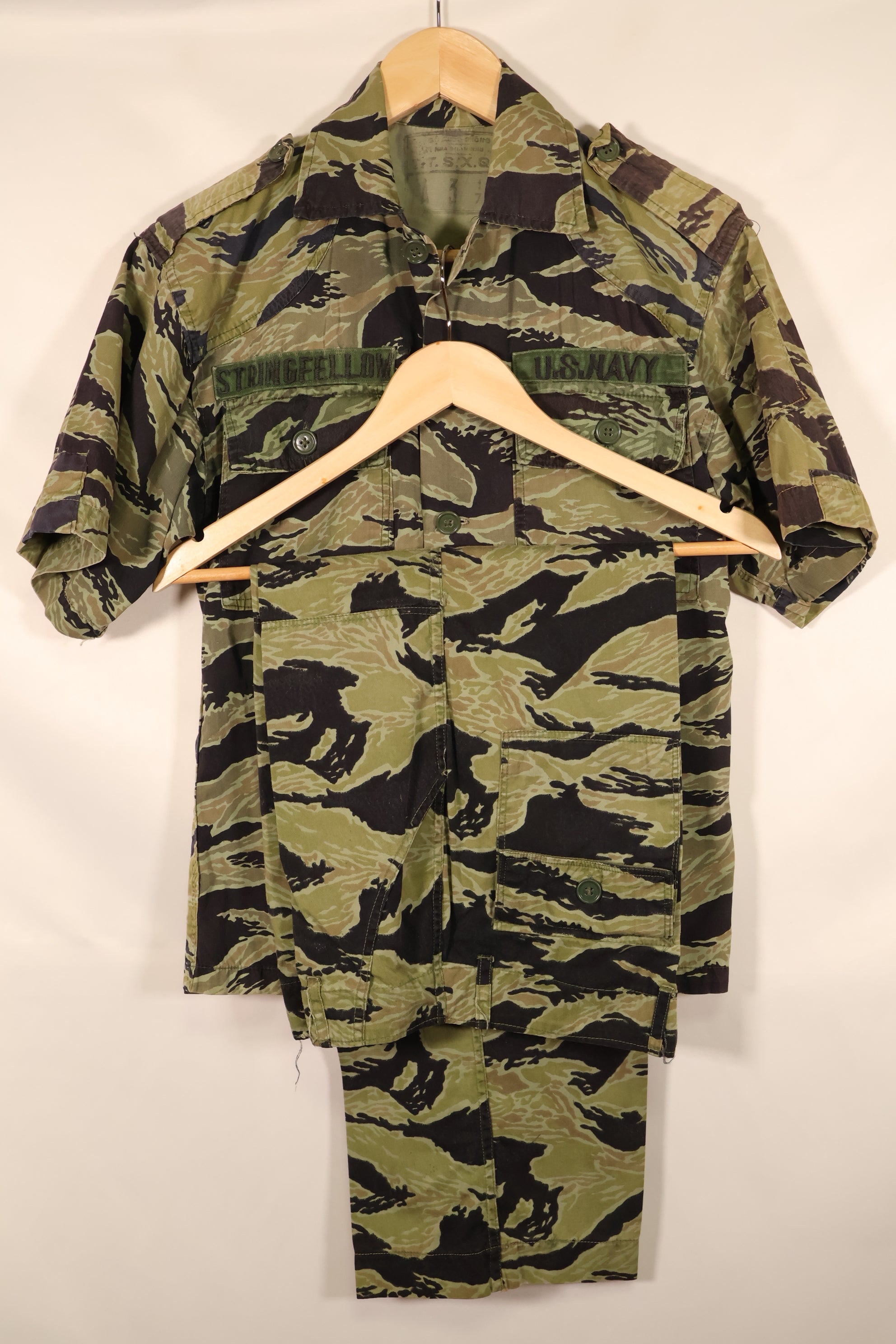 1970年　推定 S~Mサイズ　アメリカ海軍軍事顧問団　アドバイザー　VNMC 4th タイガーストライプ　セット　中古品