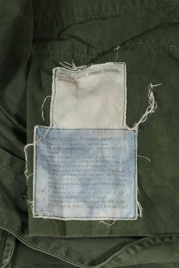 1963 年合同，估计为 S-L 1 型 Jungle Fatigue 长裤，染色 ant CRC release，褪色，使用过。