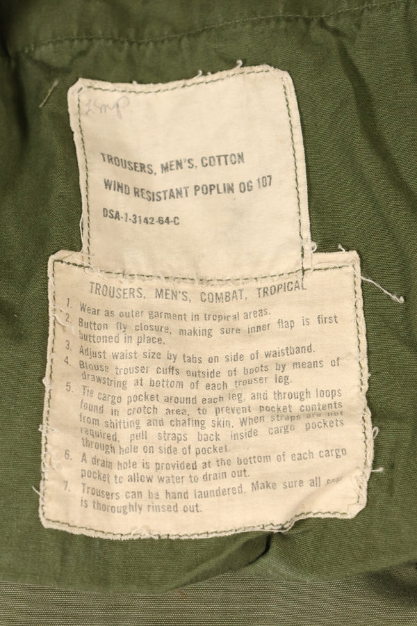 1964 年合约 S-S 第一款丛林疲劳裤，电影公司发行，褪色，二手。