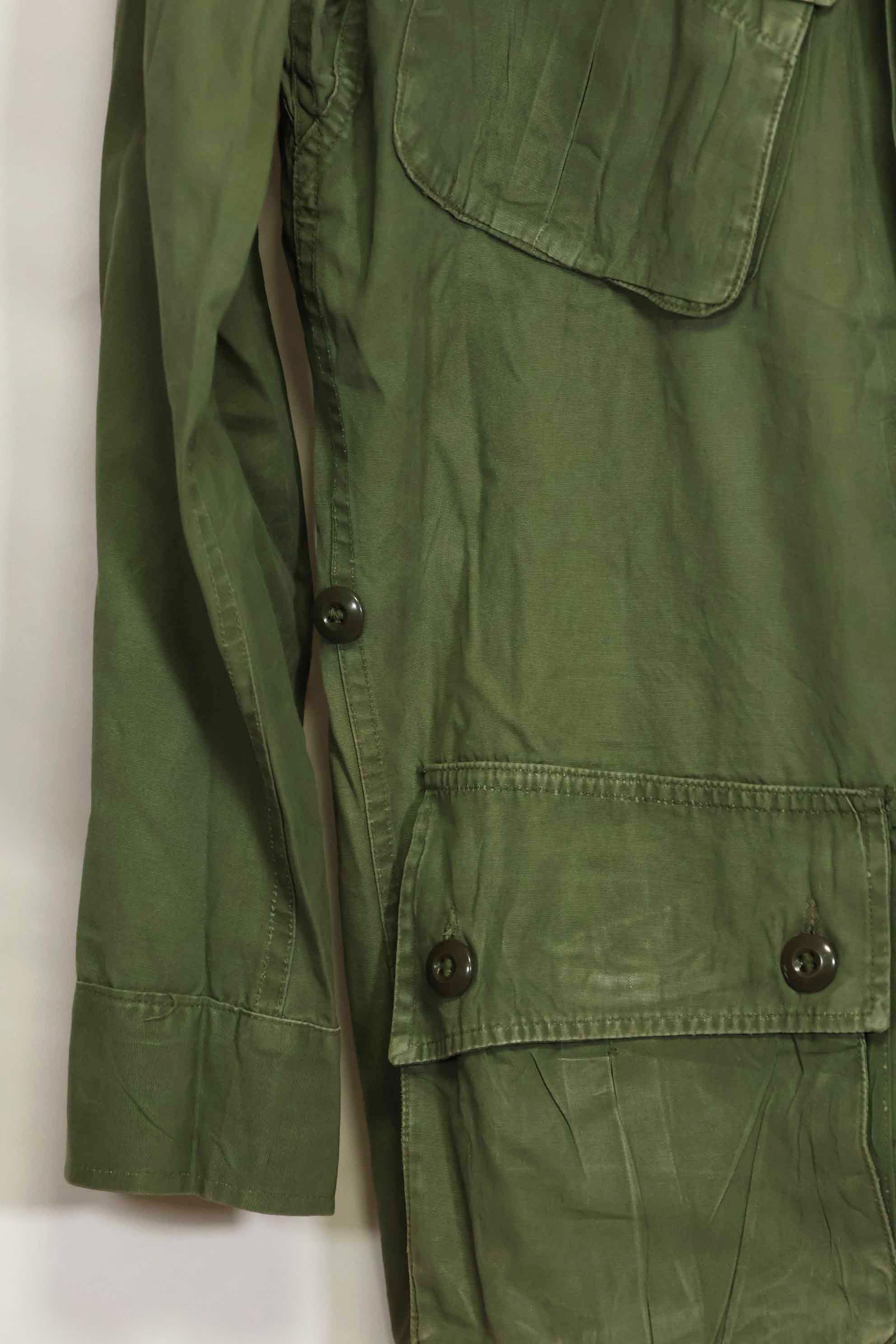 1963 Contract 1st Model Jungle Fatigue Jacket, no label, patch retrofitted, used.