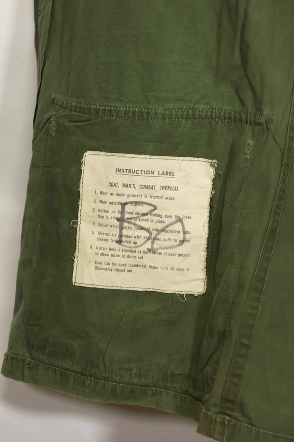 1963 Contract 1st Model Jungle Fatigue Jacket, no label, patch retrofitted, used.