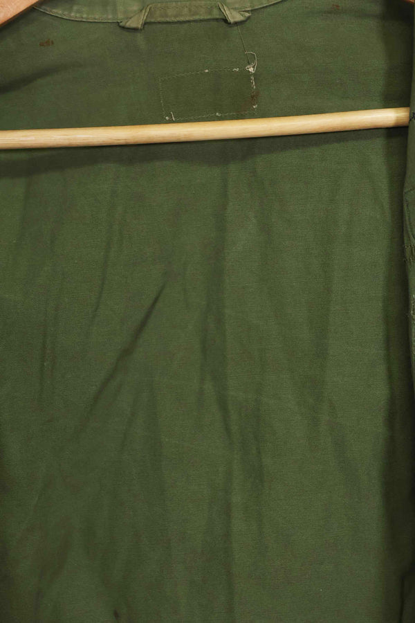1963 Contract 1st Model Jungle Fatigue Jacket, no label, patch retrofitted, used.