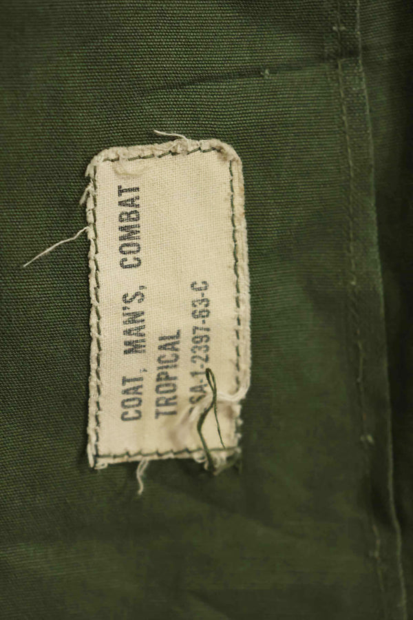 1963 Contract 1st Model Jungle Fatigue Jacket, no label, patch retrofitted, used.