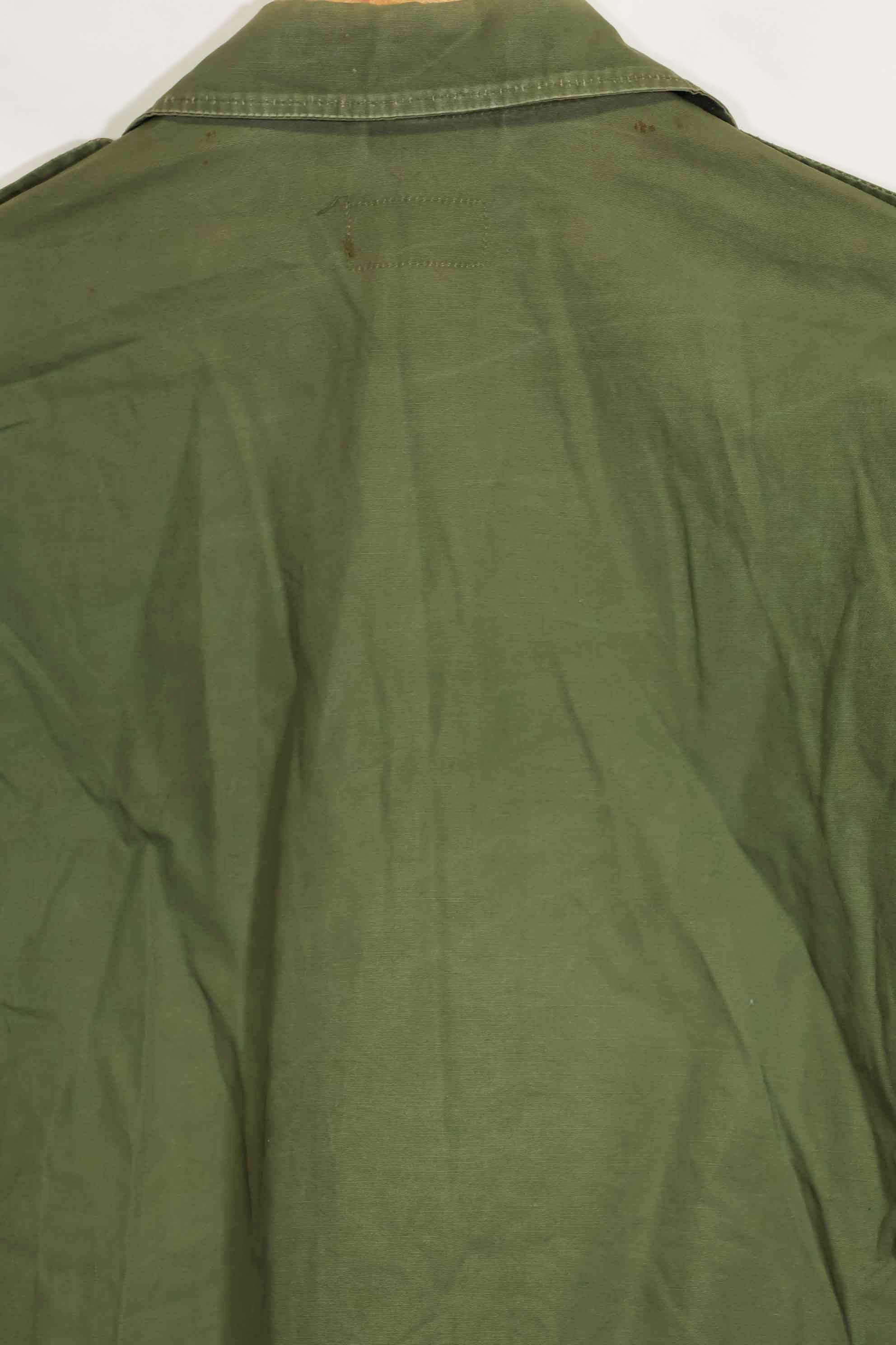 1963 Contract 1st Model Jungle Fatigue Jacket, no label, patch retrofitted, used.
