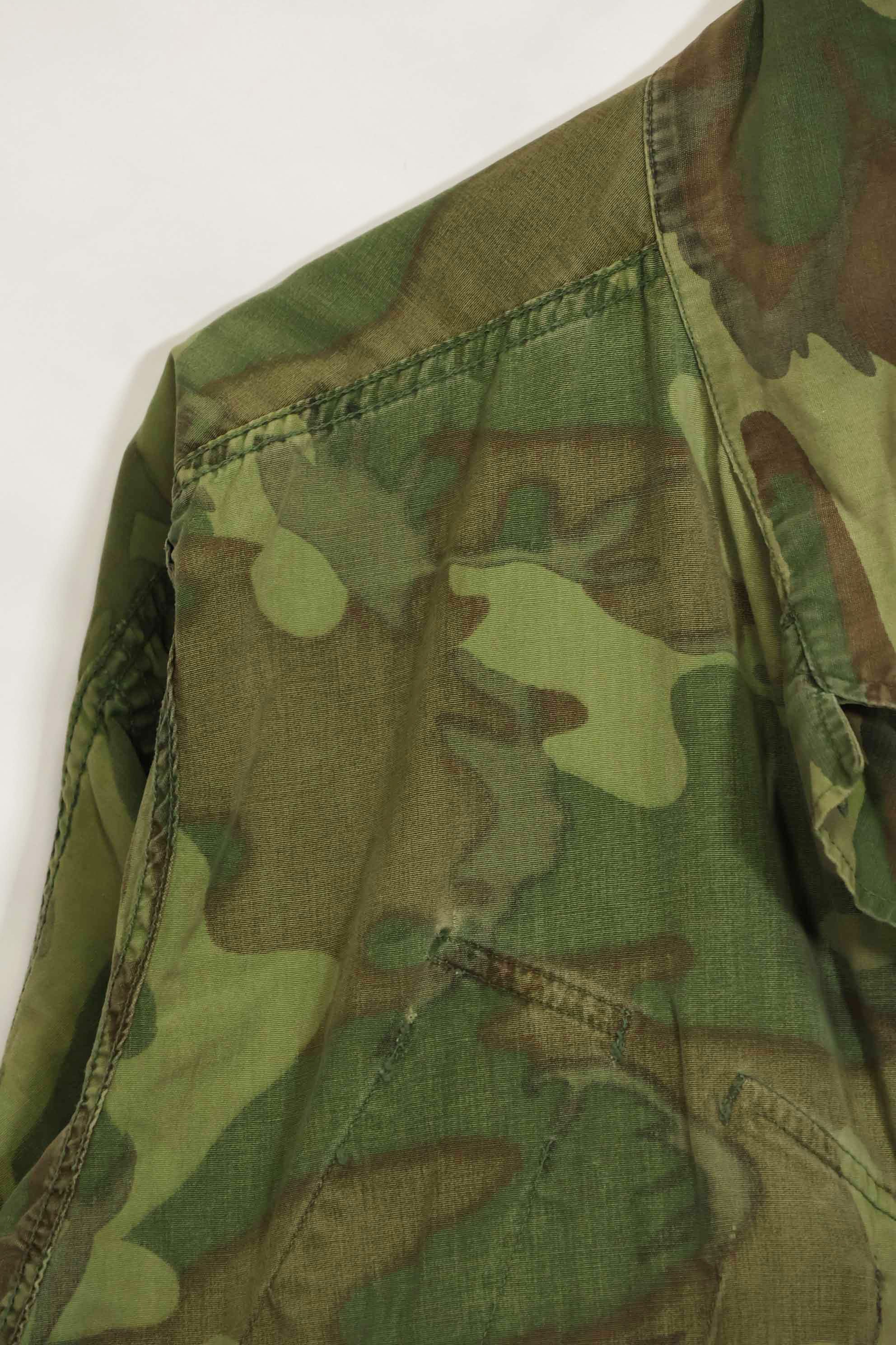 1966〜67年頃　ポップリン製　ERDL　初期プリント　ジャングルファティーグジャケット　サイズタグなし　中古品