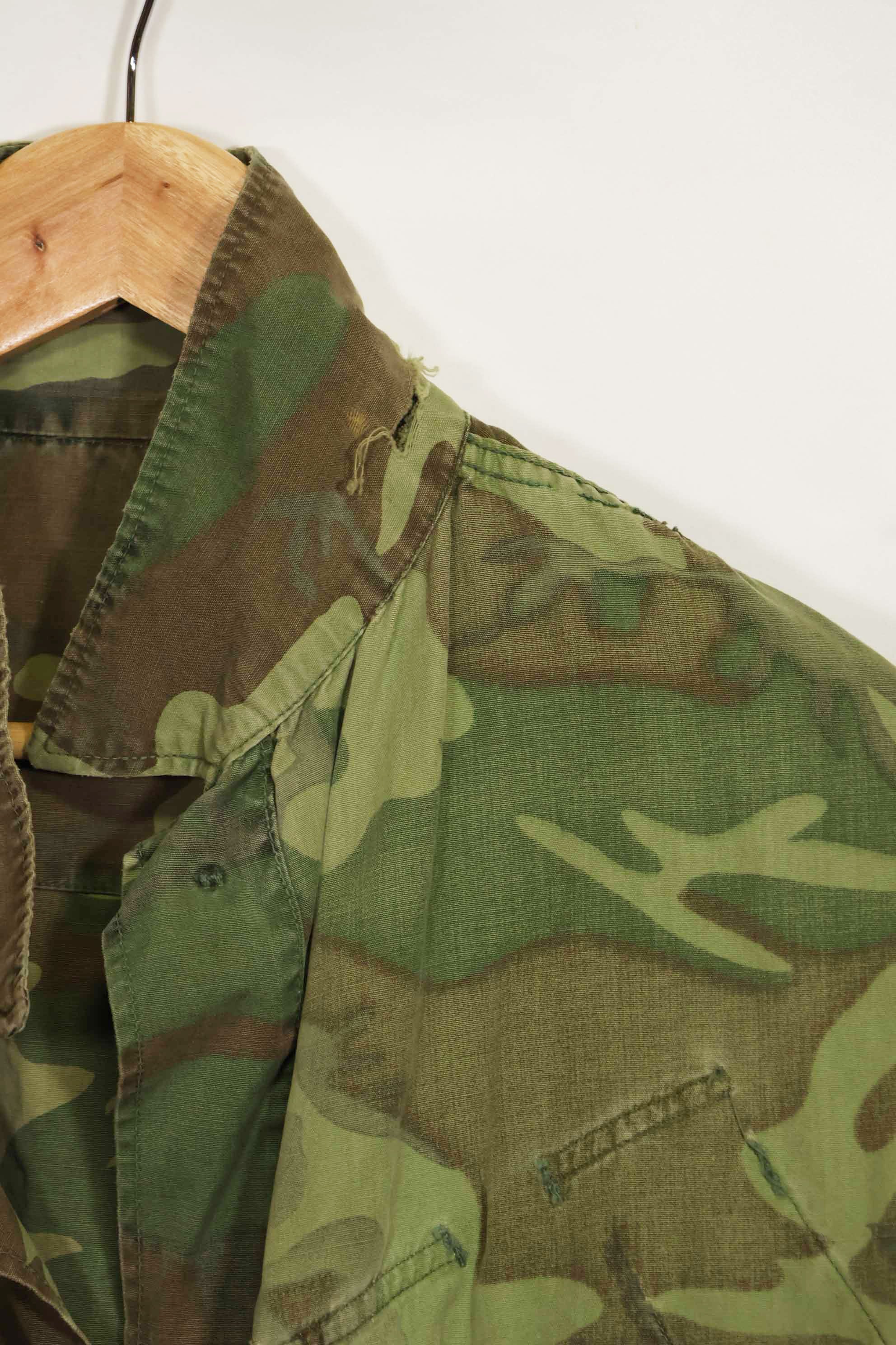 1966〜67年頃　ポップリン製　ERDL　初期プリント　ジャングルファティーグジャケット　サイズタグなし　中古品