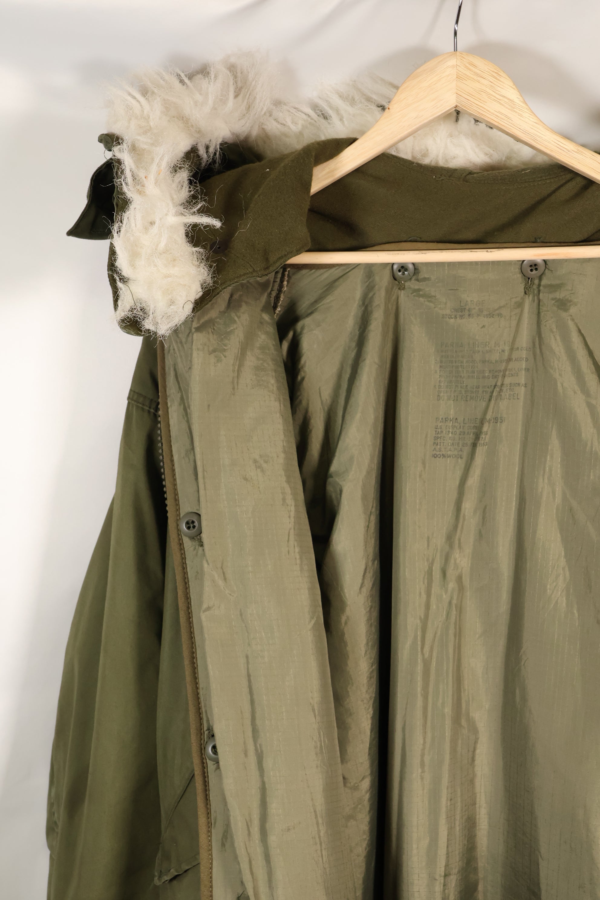 大号 M65 野战派克大衣套装 M51，带衬里，使用过，D