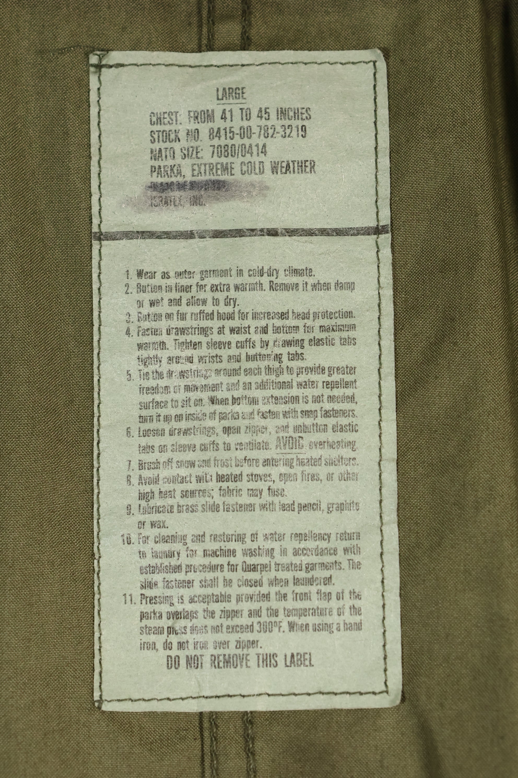 大号 M65 野战派克大衣套装 M51，带衬里，使用过，D