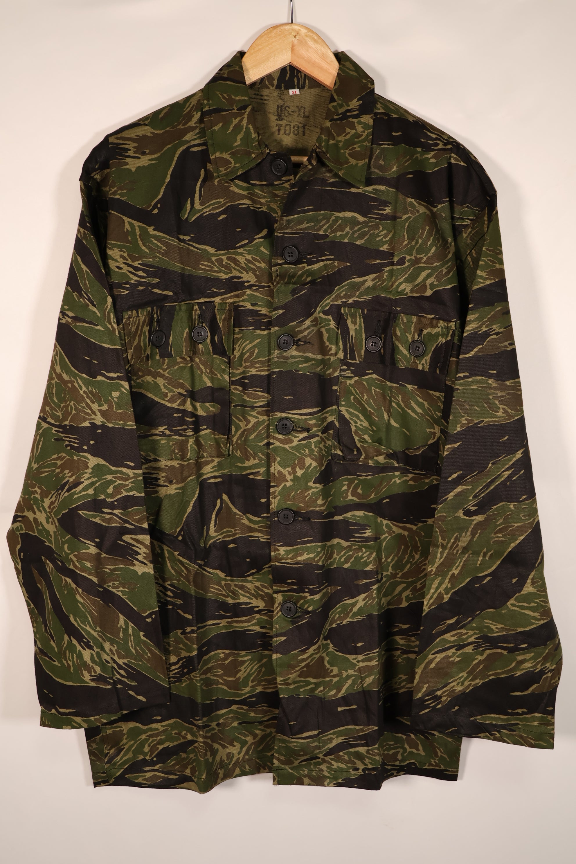 実物　TO81 タイガーストライプ　シャツ　US-XL　デッドストック