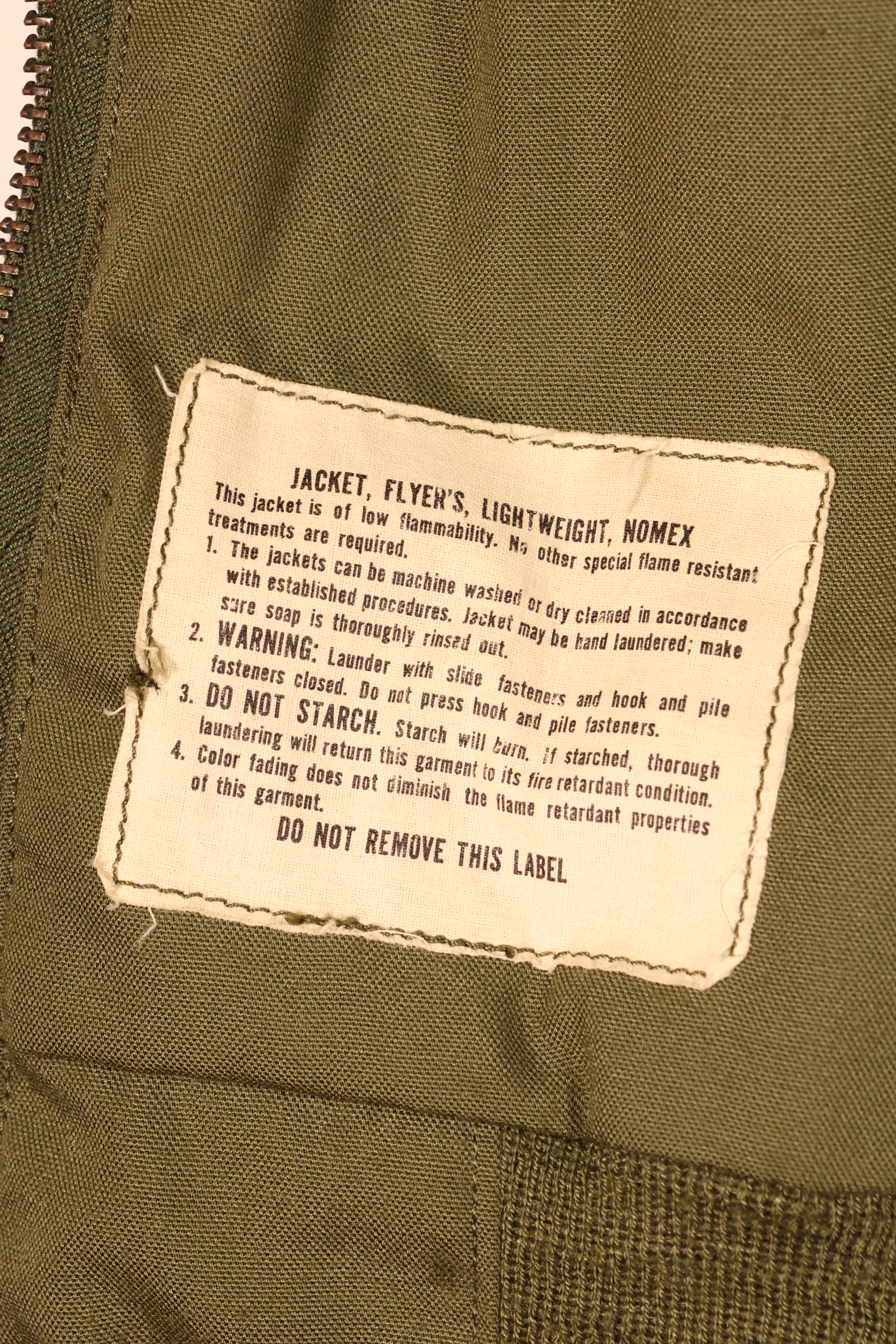1979 Contract, L-L, NOMEX, U.S. Army, Pilot, Lightweight Jacket, Flight, Zipper Damaged, Used