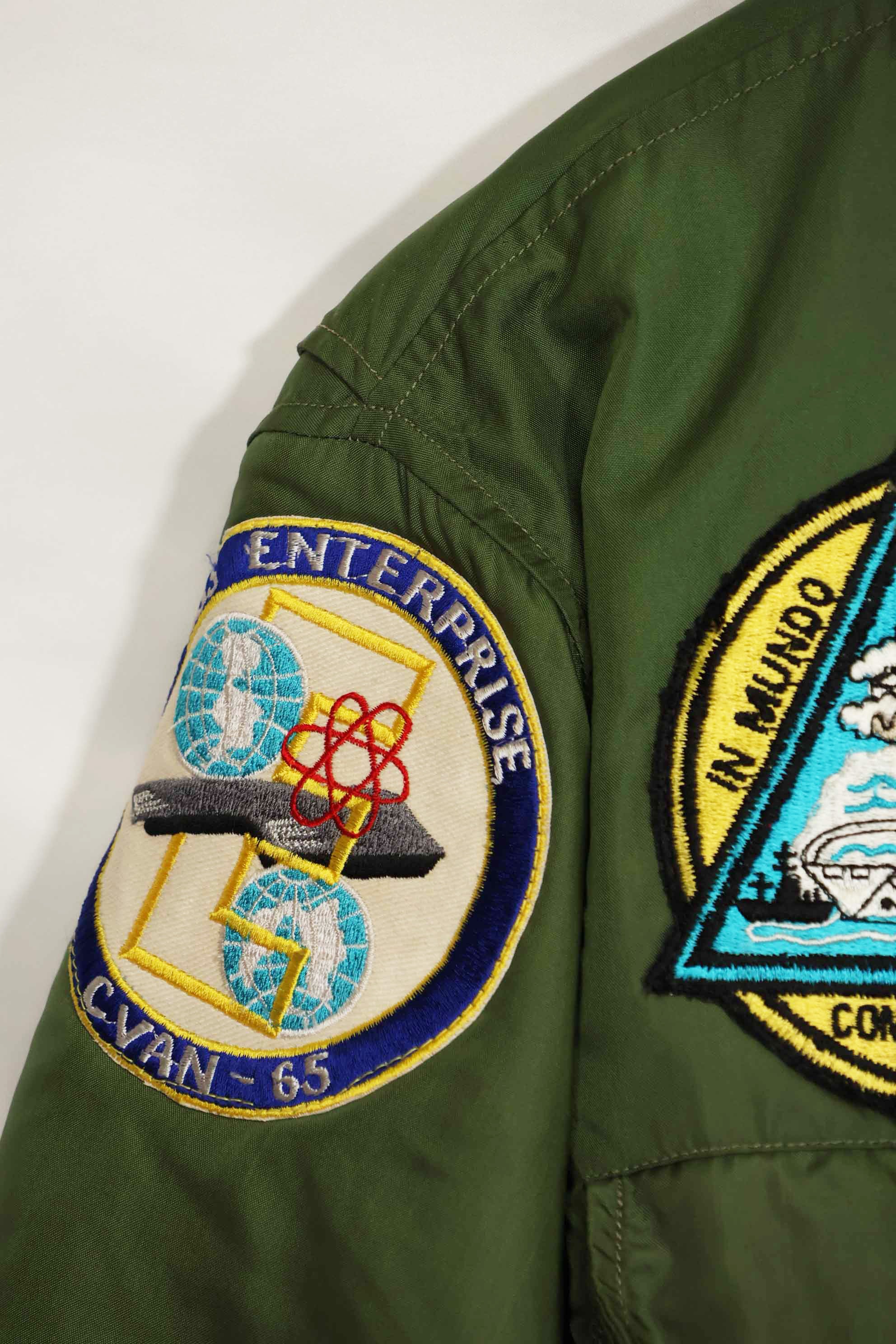 1963 Contract US Navy WEP(G-9) Flight Jacket USS Enterprise Size 40 Used