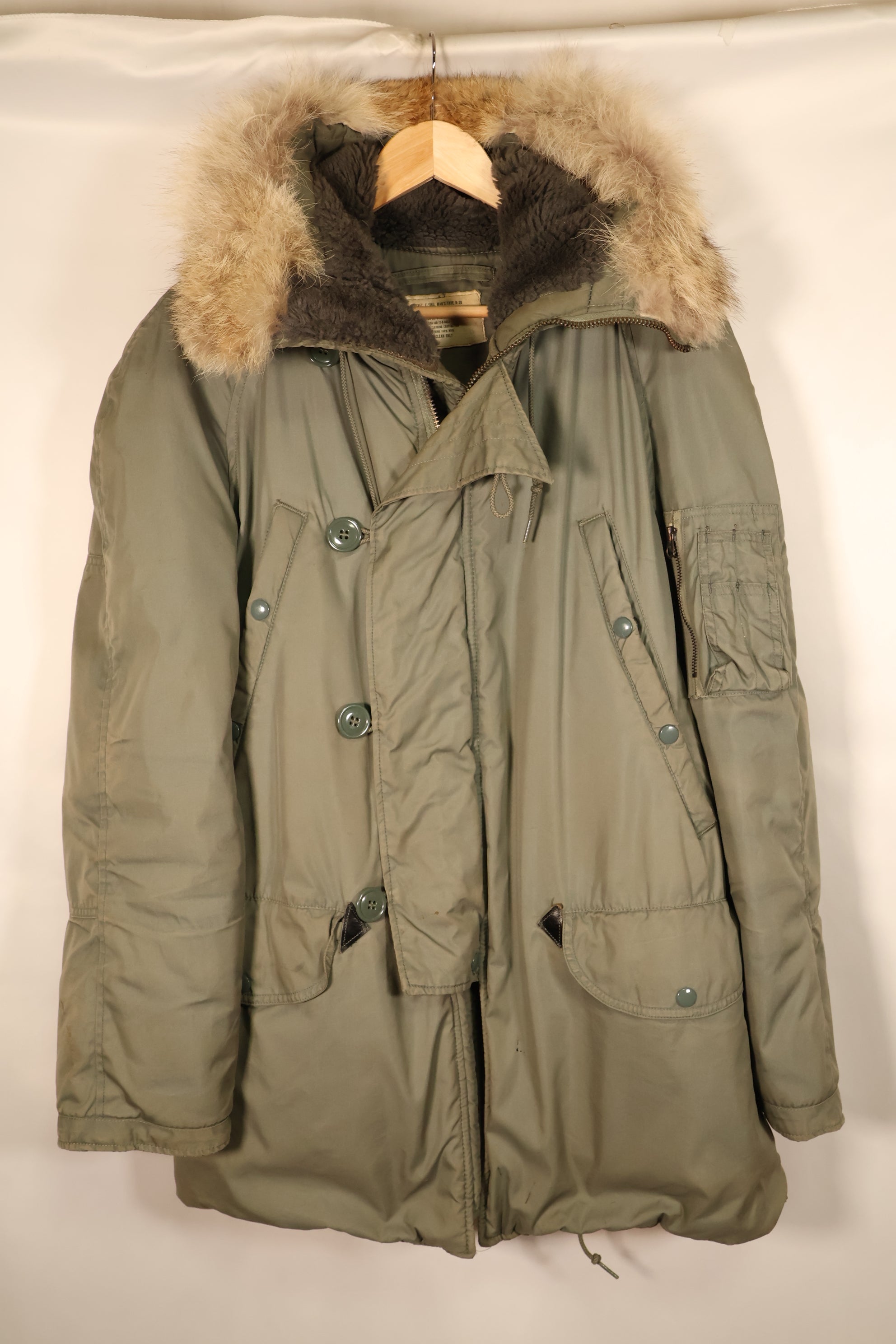 1971 Contract, SMALL, U.S. Air Force (USAF), N3-B Flight Jacket, With Back Stencil, Used