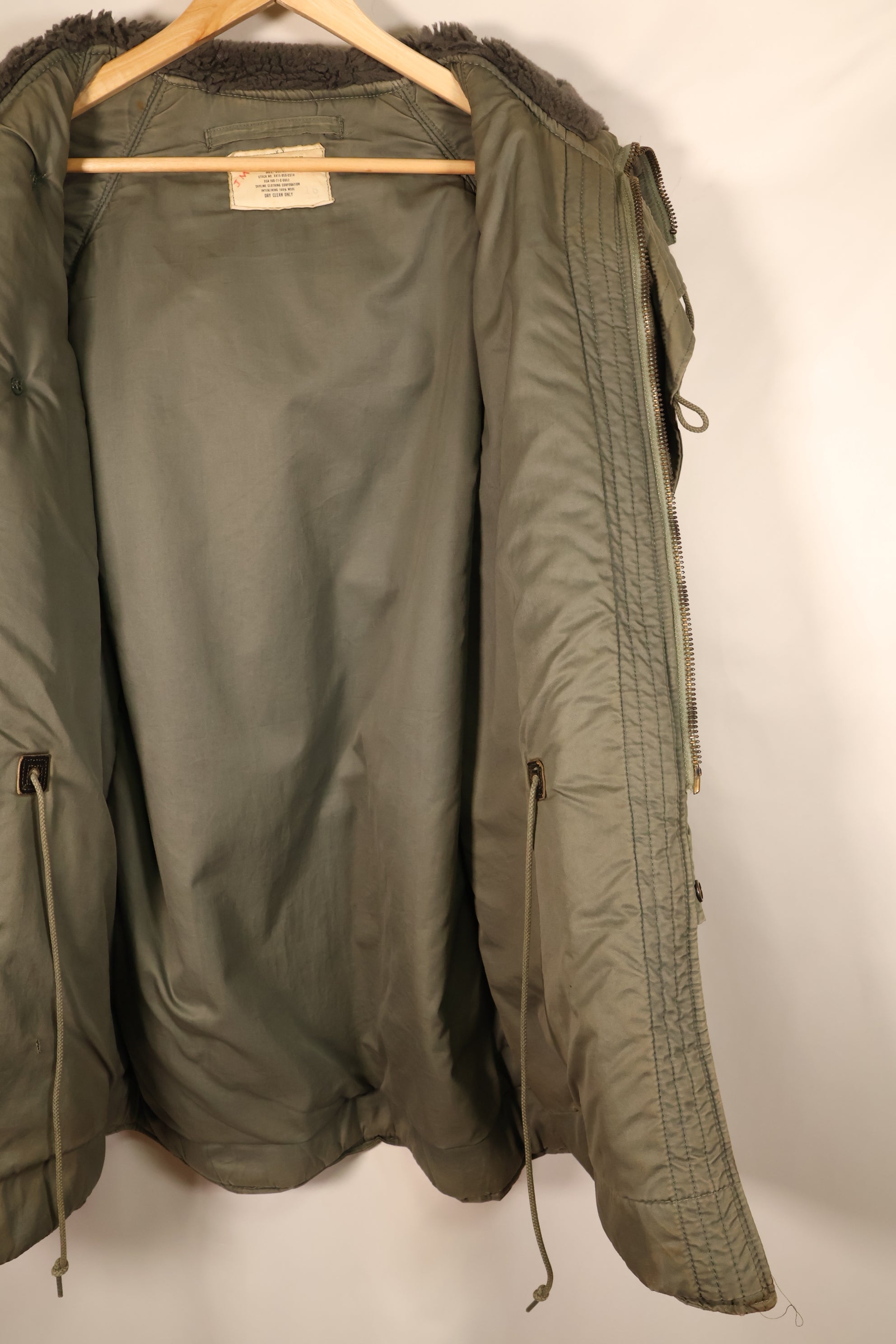 1971 Contract, SMALL, U.S. Air Force (USAF), N3-B Flight Jacket, With Back Stencil, Used